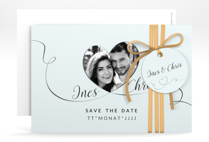 Save the Date-Karte Hochzeit Dolce A6 Karte quer tuerkis