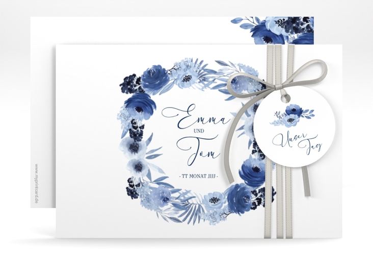 Save the Date-Karte Azzurro A6 Karte quer blau