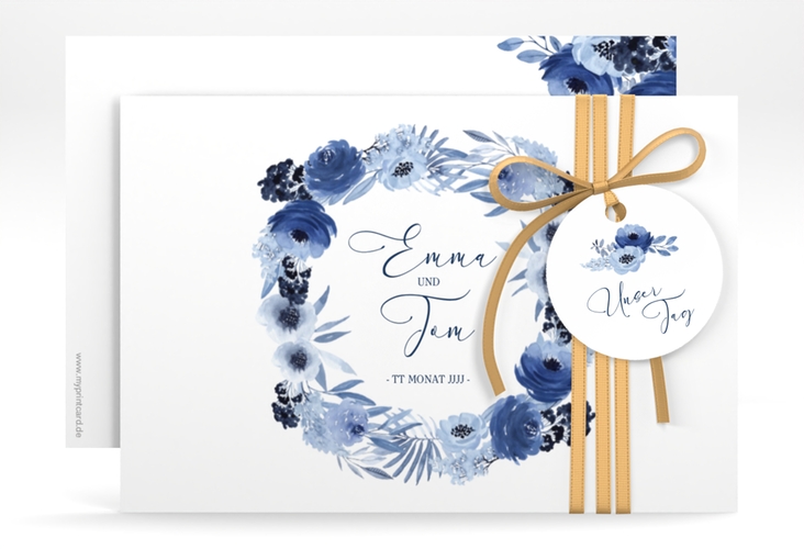 Save the Date-Karte Azzurro A6 Karte quer blau