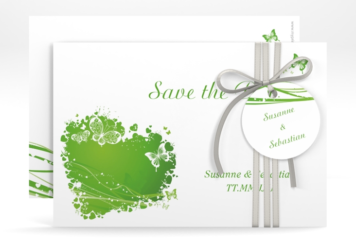 Save the Date-Karte Hochzeit "Mailand" A6 quer gruen