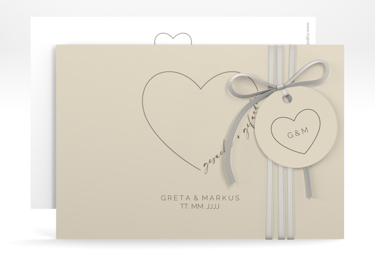Save the Date-Karte Lebenstraum A6 Karte quer beige hochglanz