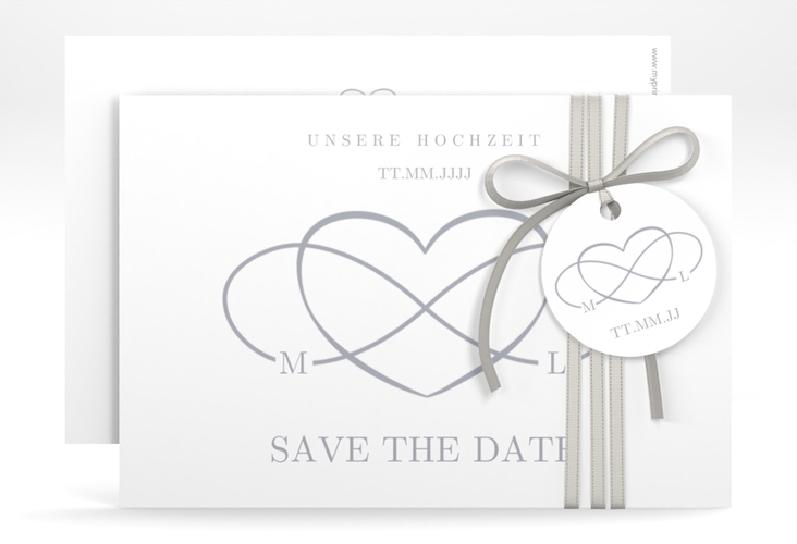 Save the Date-Karte Infinity A6 Karte quer grau hochglanz