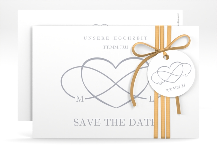 Save the Date-Karte Infinity A6 Karte quer grau hochglanz