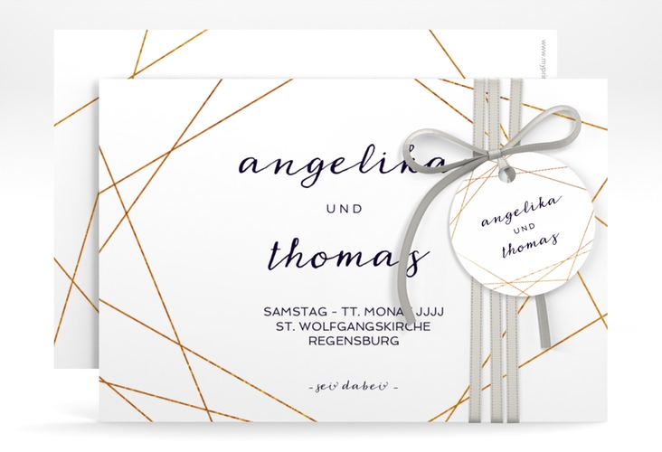 Save the Date-Karte Asymmetry A6 Karte quer weiss