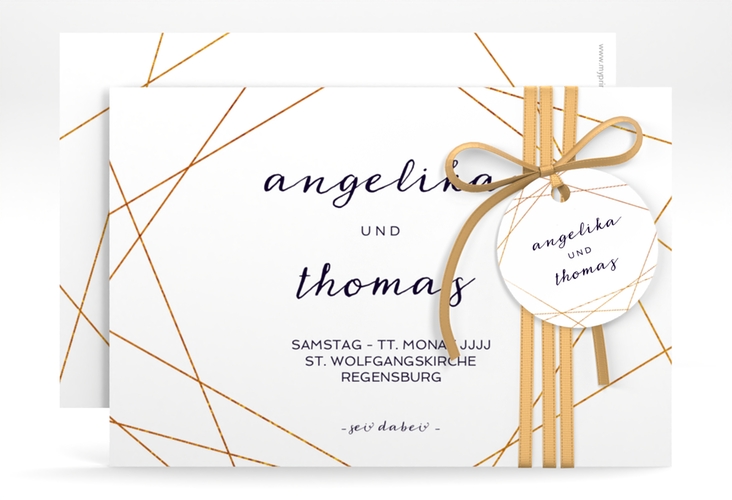 Save the Date-Karte Asymmetry A6 Karte quer weiss