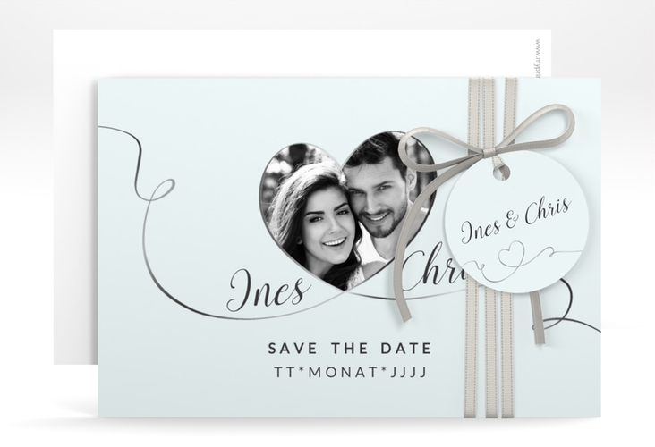 Save the Date-Karte Hochzeit Dolce A6 Karte quer tuerkis