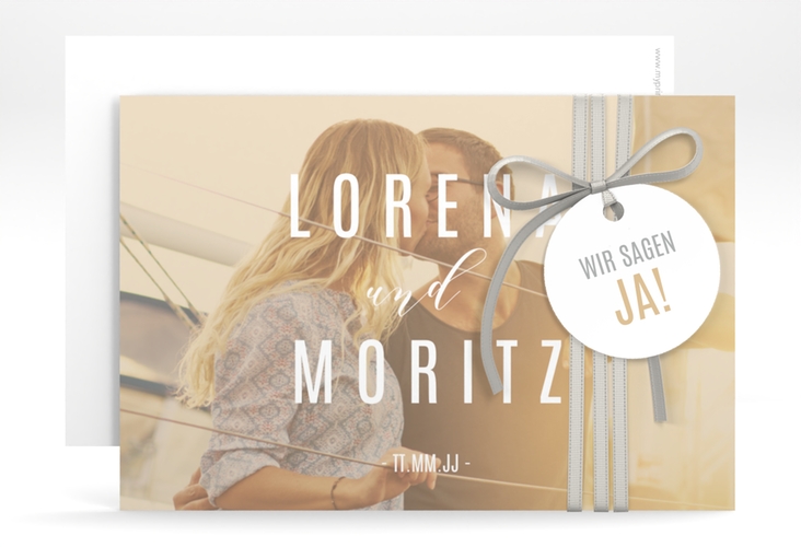 Save the Date-Karte Memory A6 Karte quer beige