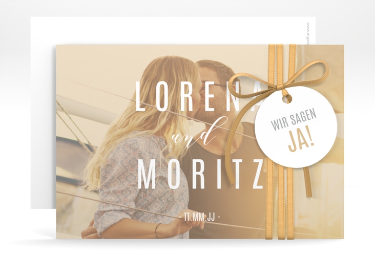 Save the Date-Karte Memory A6 Karte quer beige