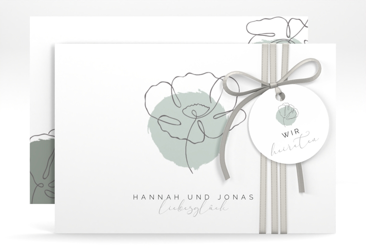 Save the Date-Karte Flowerline A6 Karte quer