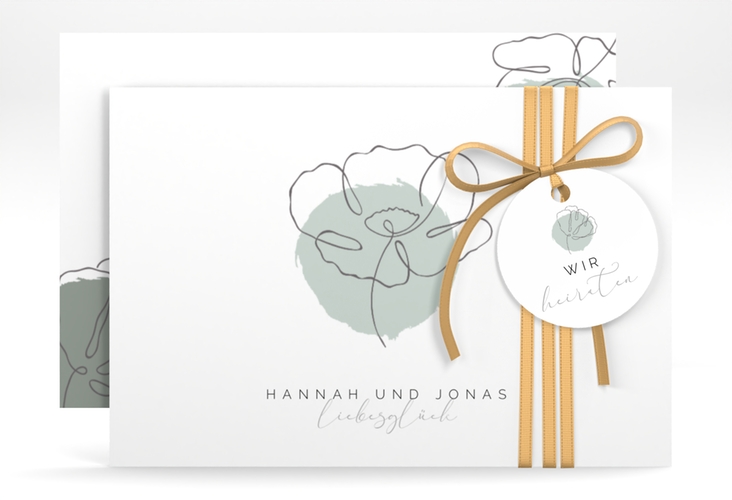 Save the Date-Karte Flowerline A6 Karte quer