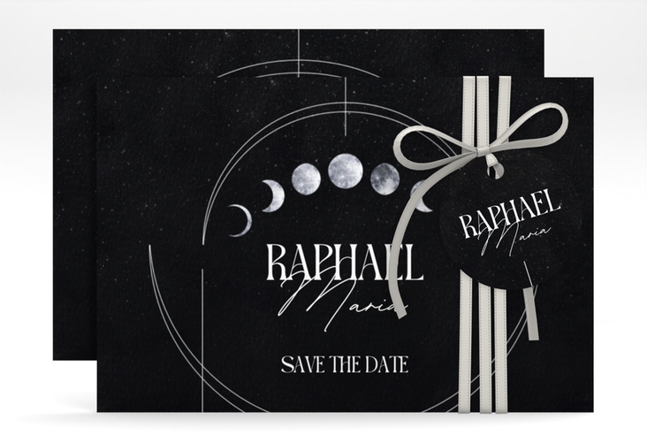 Save the Date-Karte Mondphase A6 Karte quer