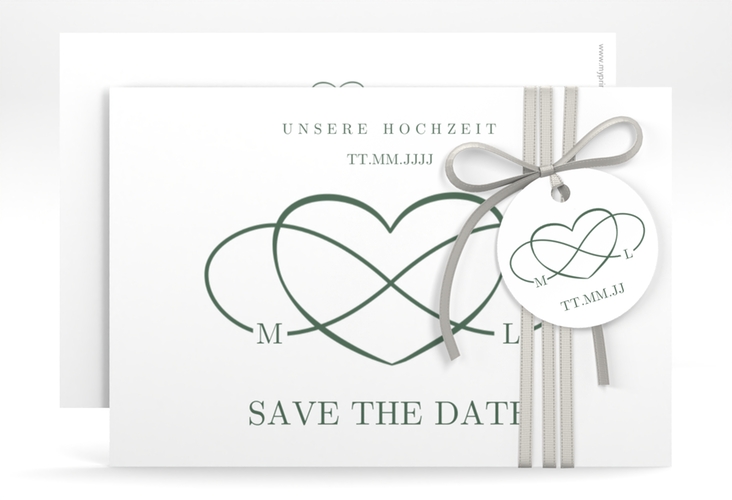 Save the Date-Karte Infinity A6 Karte quer gruen hochglanz