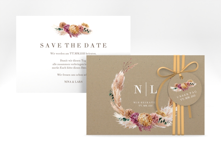 Save the Date-Karte Bohochic A6 Karte quer hochglanz