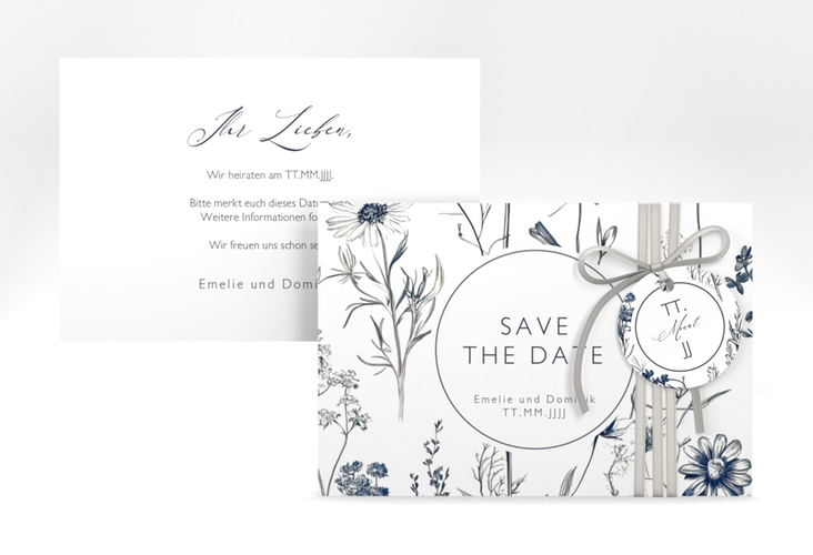 Save the Date-Karte Chinoiserie A6 Karte quer