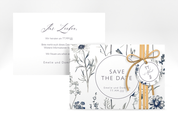 Save the Date-Karte Chinoiserie A6 Karte quer