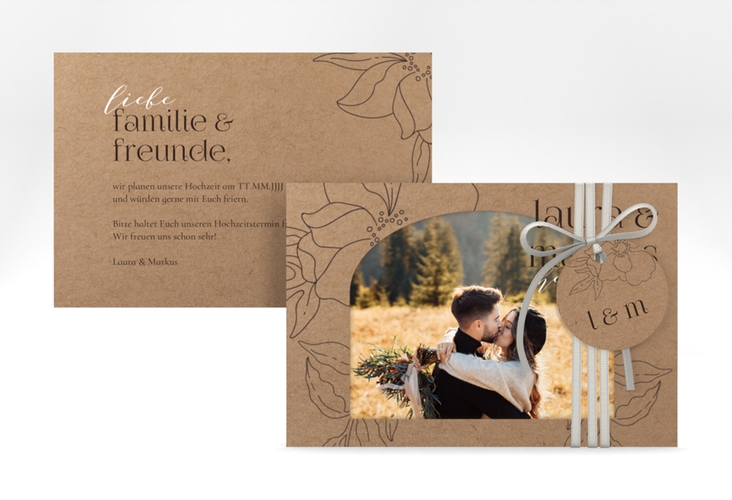 Save the Date-Karte Alpenblume A6 Karte quer hochglanz