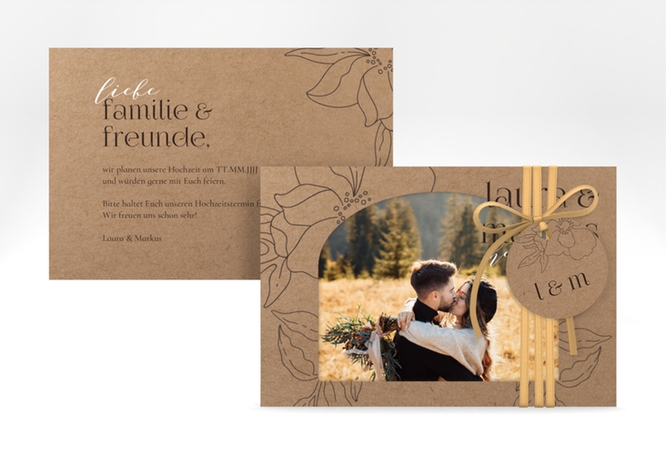 Save the Date-Karte Alpenblume A6 Karte quer hochglanz