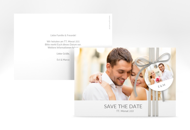 Save the Date-Karte Hochzeit Vista A6 Karte quer weiss hochglanz
