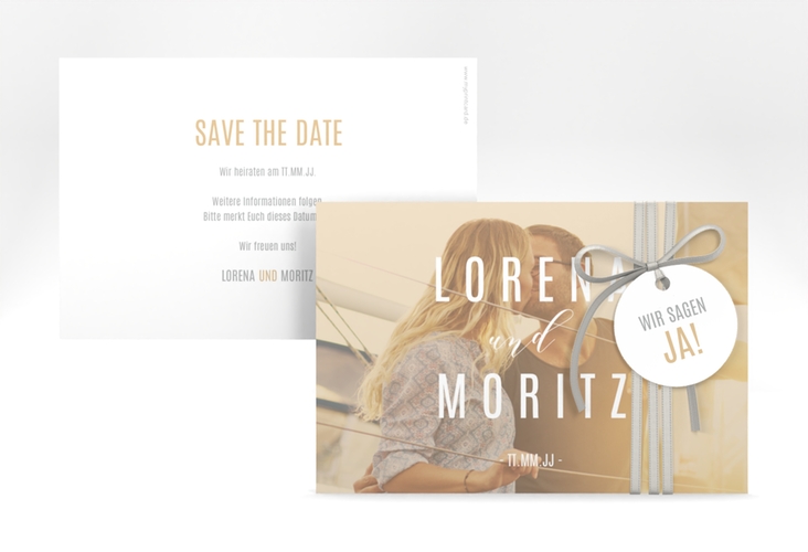 Save the Date-Karte Memory A6 Karte quer beige
