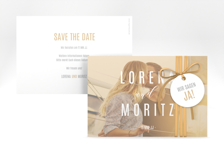 Save the Date-Karte Memory A6 Karte quer beige
