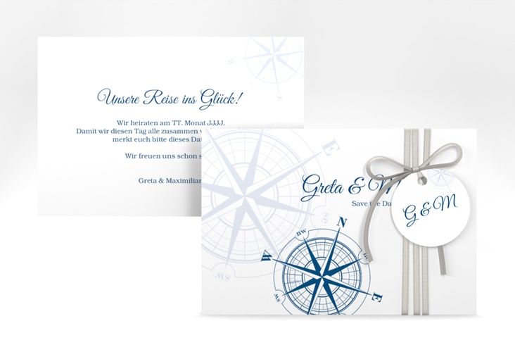 Save the Date-Karte Windrose A6 Karte quer