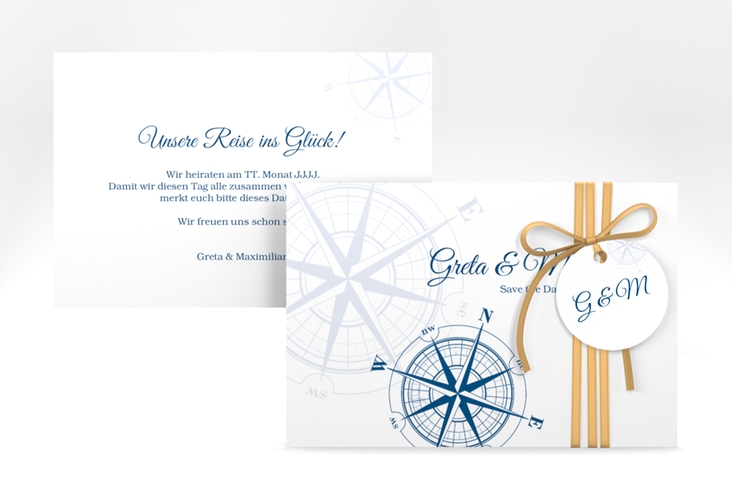 Save the Date-Karte Windrose A6 Karte quer
