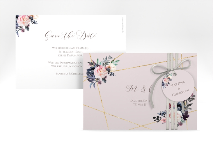 Save the Date-Karte Azalie A6 Karte quer