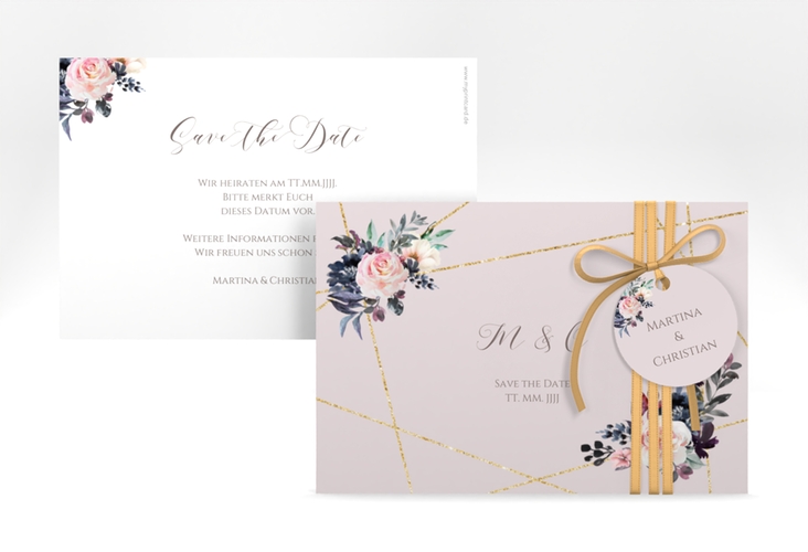 Save the Date-Karte Azalie A6 Karte quer