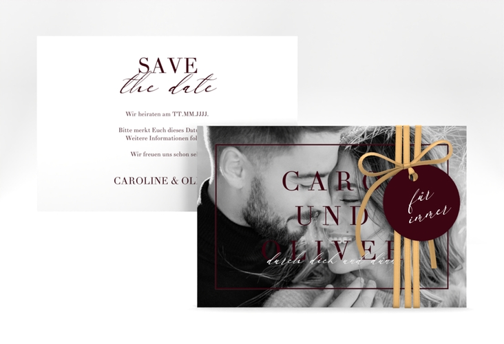 Save the Date-Karte Moment A6 Karte quer rot hochglanz