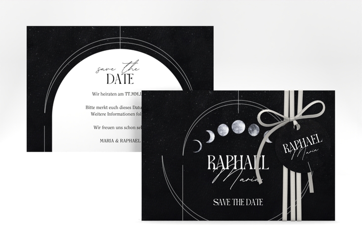 Save the Date-Karte Mondphase A6 Karte quer