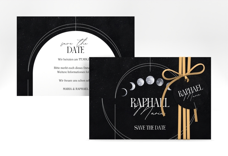 Save the Date-Karte Mondphase A6 Karte quer