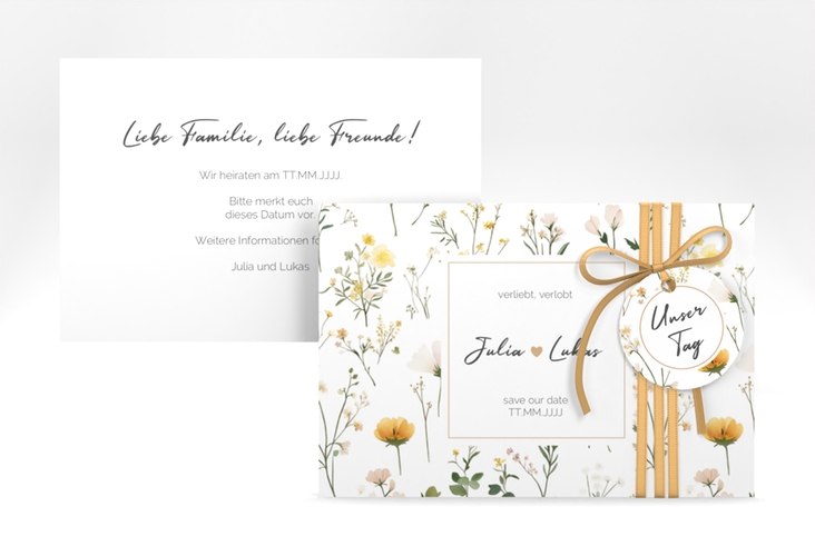 Save the Date-Karte Blumenwiese A6 Karte quer bunt hochglanz