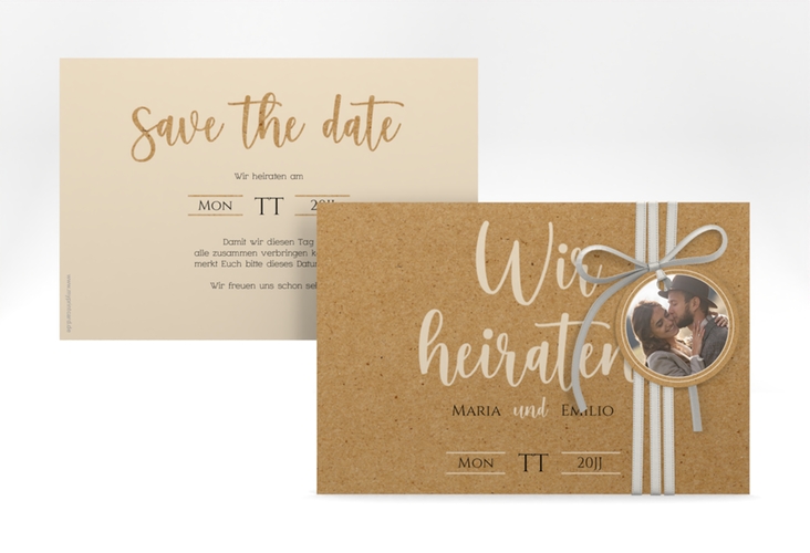 Save the Date-Karte Noble A6 Karte quer hochglanz mit elegantem Schriftzug