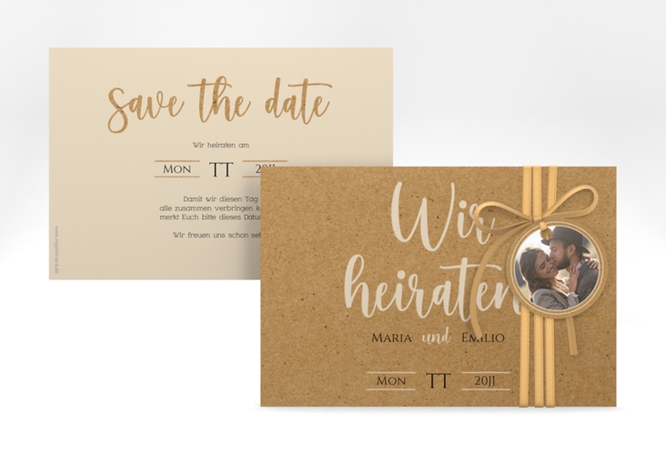 Save the Date-Karte Noble A6 Karte quer hochglanz mit elegantem Schriftzug