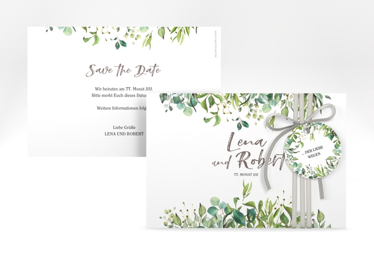 Save the Date-Karte Natural A6 Karte quer weiss