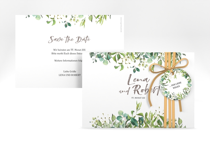 Save the Date-Karte Natural A6 Karte quer weiss