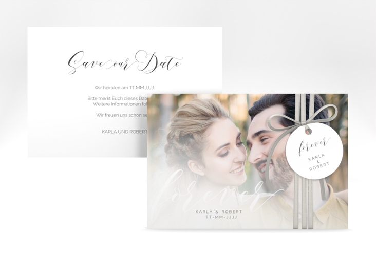 Save the Date-Karte Promise A6 Karte quer weiss