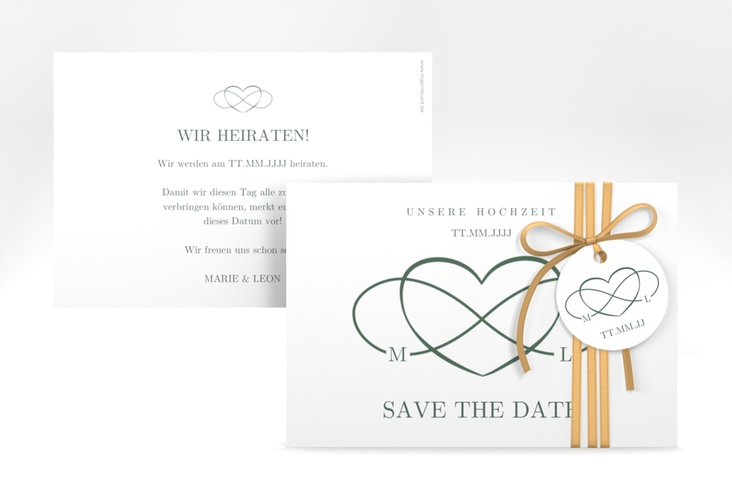 Save the Date-Karte Infinity A6 Karte quer gruen hochglanz