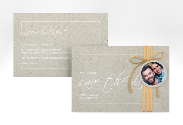 Save the Date-Karte Simple Line A6 Karte quer grau