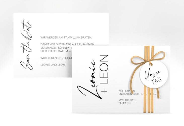Save the Date-Karte Your Name A6 Karte quer weiss