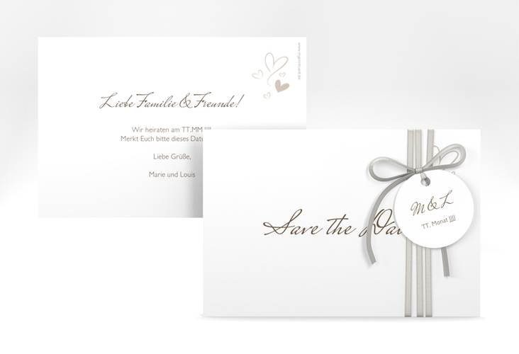 Save the Date-Karte Purity A6 Karte quer weiss