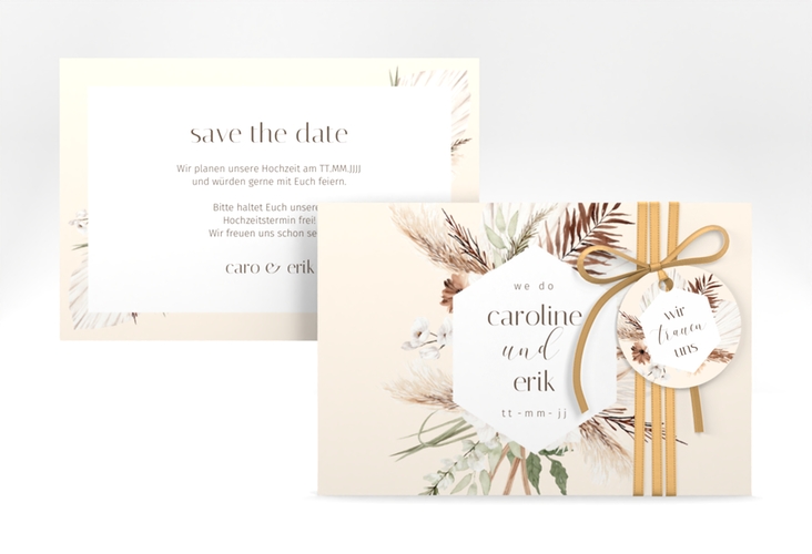 Save the Date-Karte Bohemian A6 Karte quer beige