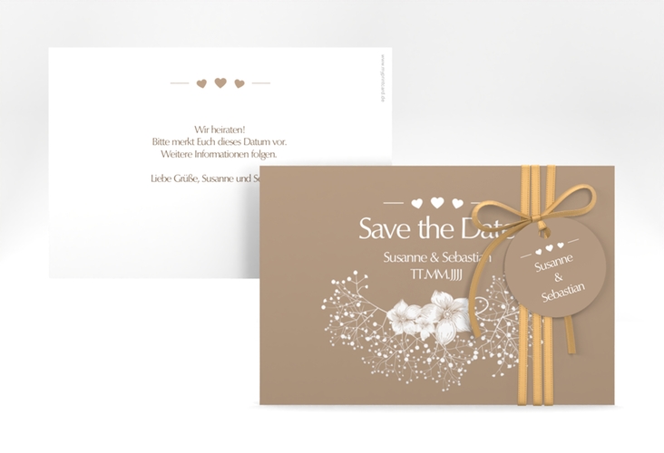 Save the Date-Karte Hochzeit Jena A6 Karte quer braun