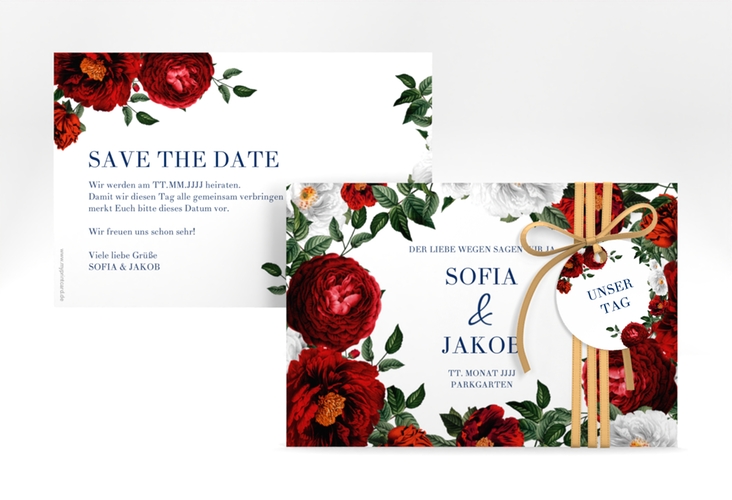 Save the Date-Karte Florista A6 Karte quer weiss hochglanz