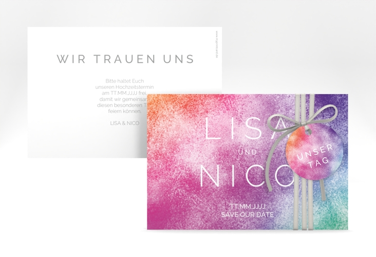 Save the Date-Karte Colorful A6 Karte quer