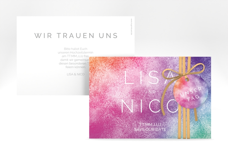 Save the Date-Karte Colorful A6 Karte quer