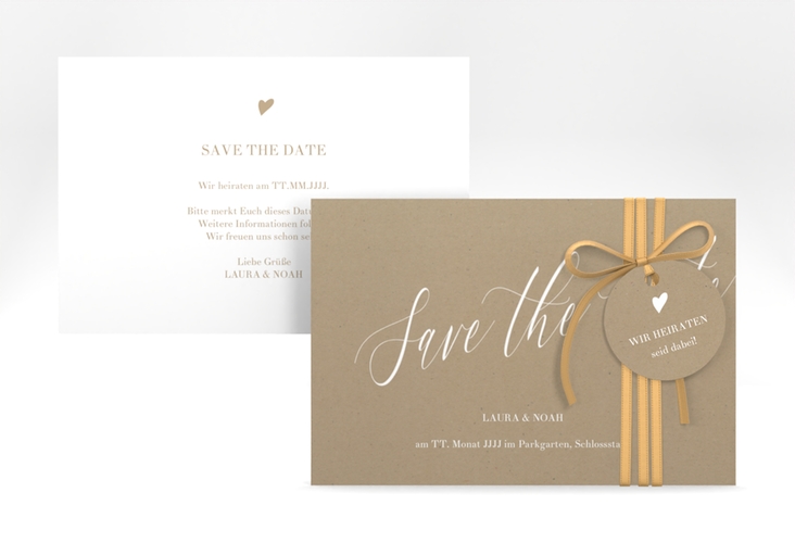 Save the Date-Karte Kalligrafie A6 Karte quer