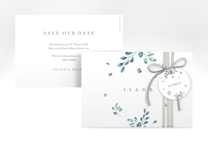 Save the Date-Karte Precioso A6 Karte quer weiss