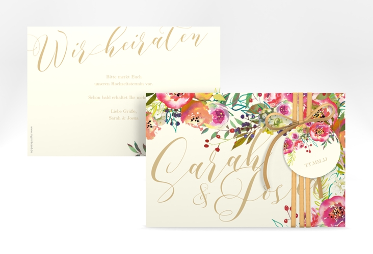 Save the Date-Karte "Flowerbomb" DIN A6 quer