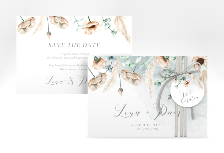Save the Date-Karte Anemone A6 Karte quer